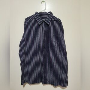 Claiborne Mens 3X Striped‎ Long Sleeve Button Up Shirt
